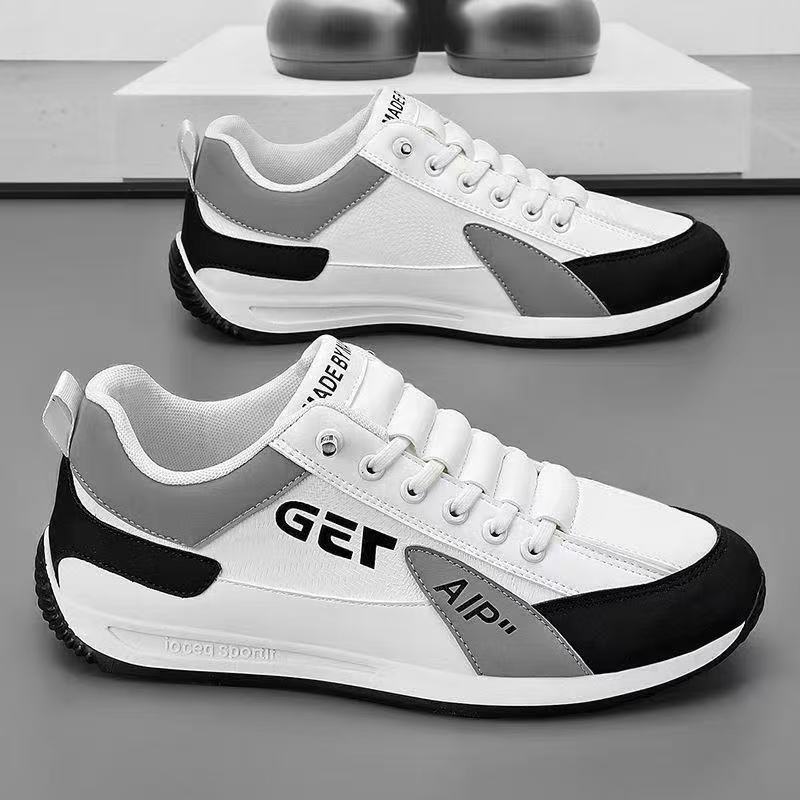 Men's Trendy Shoes 2025 Spring Fall New Leather Waterproof Breathable Casual Shoes Trendy Soft Sole Lightweight Wear Resistant Sneakers