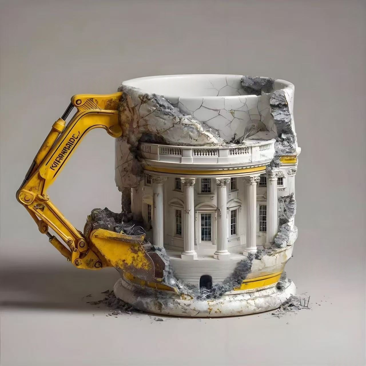 New Creative Trend "White House Demolition" Mug Home Tabletop Decor American Simple Resin Christmas